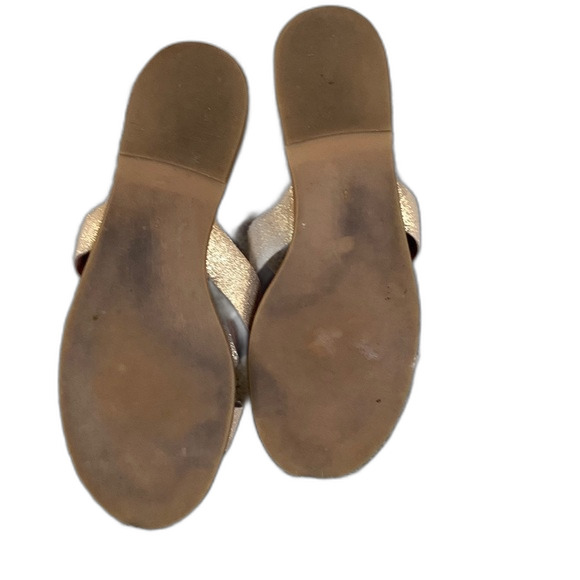 Madewell Gold Metallic Woven Leather Strap Flat Slip-on Sandals Size 8 - Picture 5 of 6